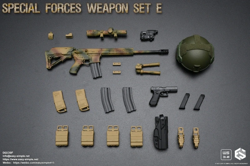Zbraň pro 1/6 figurky Special Forces Weapon Set E (3 Colors Camo)