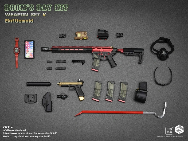 Zbraň pro 1/6 figurky Doom's Day Kit Weapon Set V Battlemaid (Red)