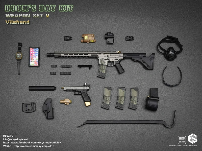 Zbraň pro 1/6 figurky Doom's Day Kit Weapon Set V Vilehand (Grey)