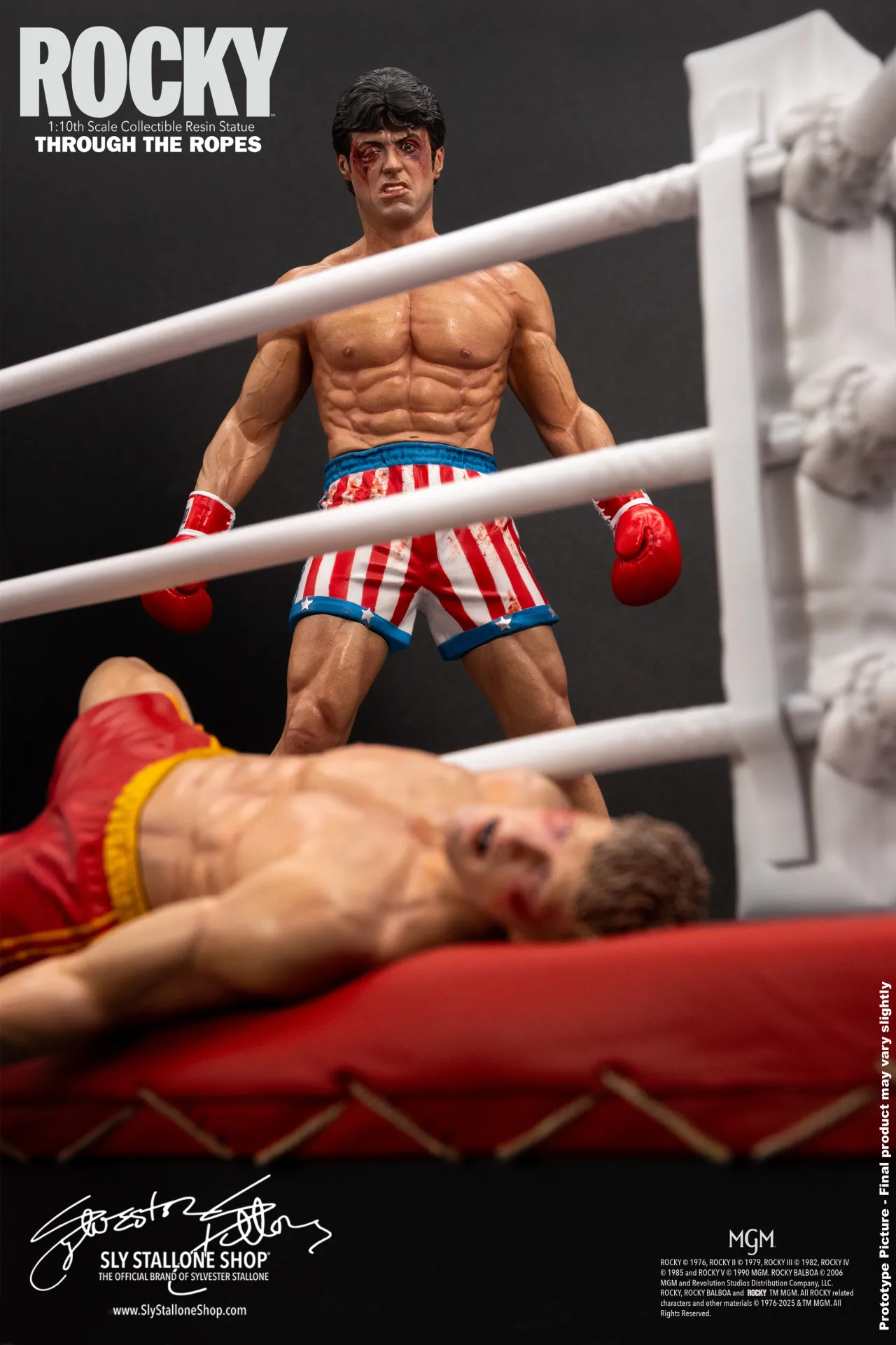 Soška Rocky Over Drago Through The Ropes 1/10 Statue