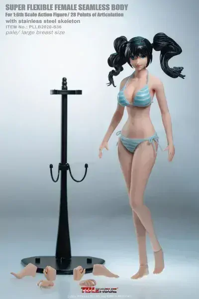Figurka ženy Caucasian Pale Female Anime Girl Super Flexible Seamless 1/6 Body (Large Bust) 