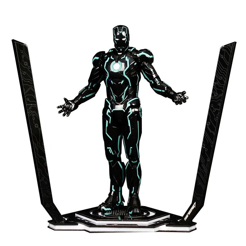 Diorama LED Light Up Neon Tech Iron Man Display Stand (Black) 1/6