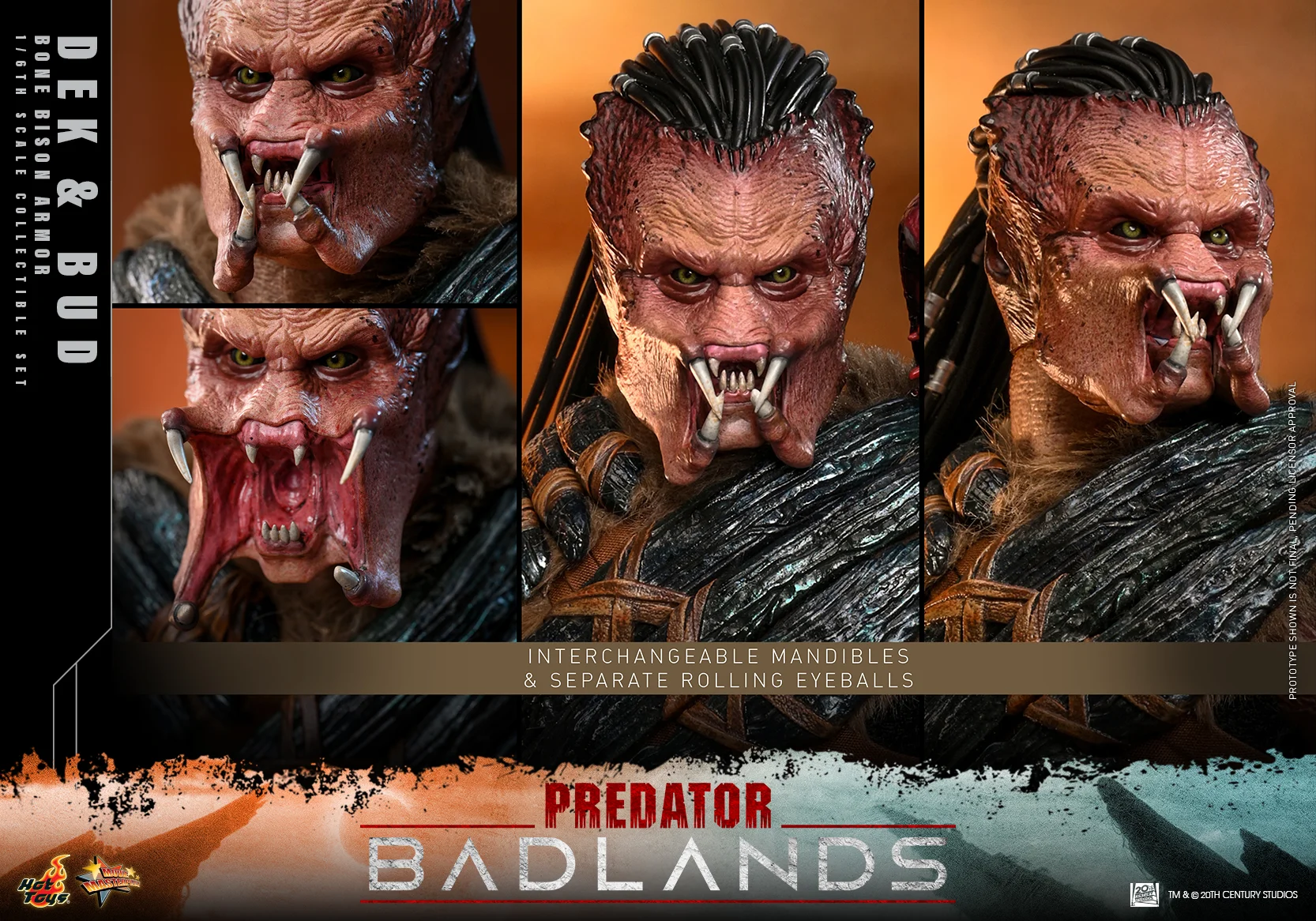 Figurka Dek (Bone Bison Armor) & Bud - Predator: Badlands Movie Masterpiece Action Figure 1/6