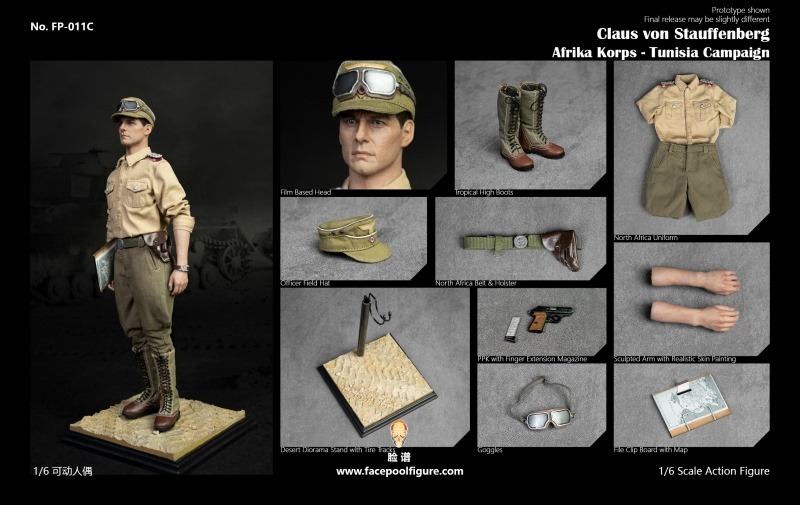 Figurka Claus Von Stauffenberg Afrika Korps Tunisia Campaign - Operation Valkyrie July 20 1944