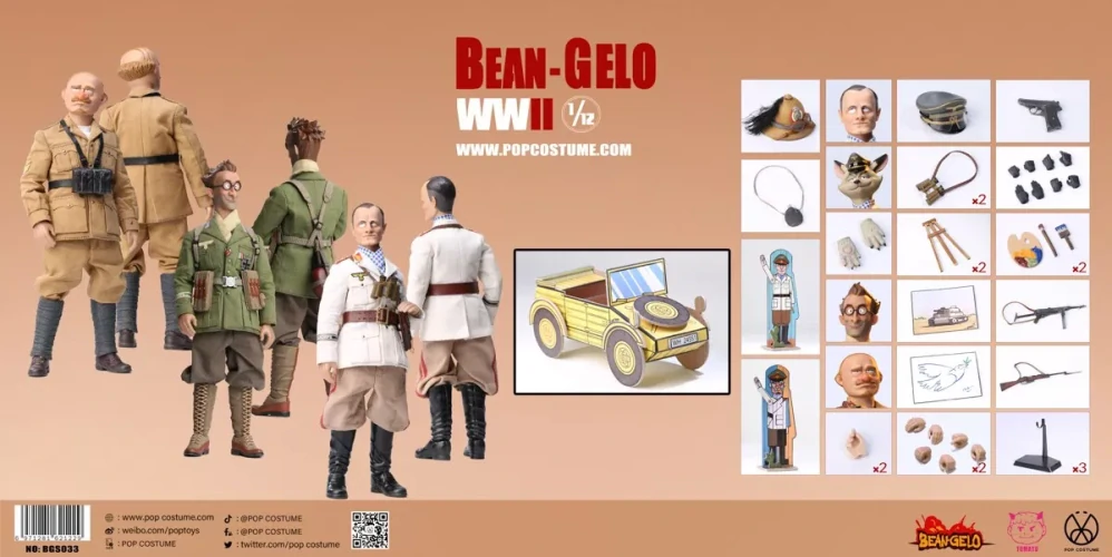 Figurky Desert Fox, Julian, Bruno - WWII Bean Gelo 1/12 Action Figures