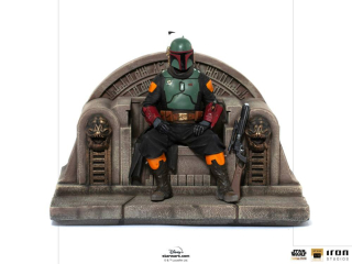 Soška Boba Fett on Throne - Star Wars The Mandalorian Deluxe Art Scale Statue 1/10